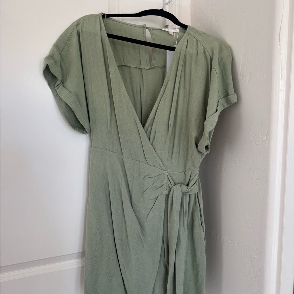 Billy J Sage Green Wrap Dress